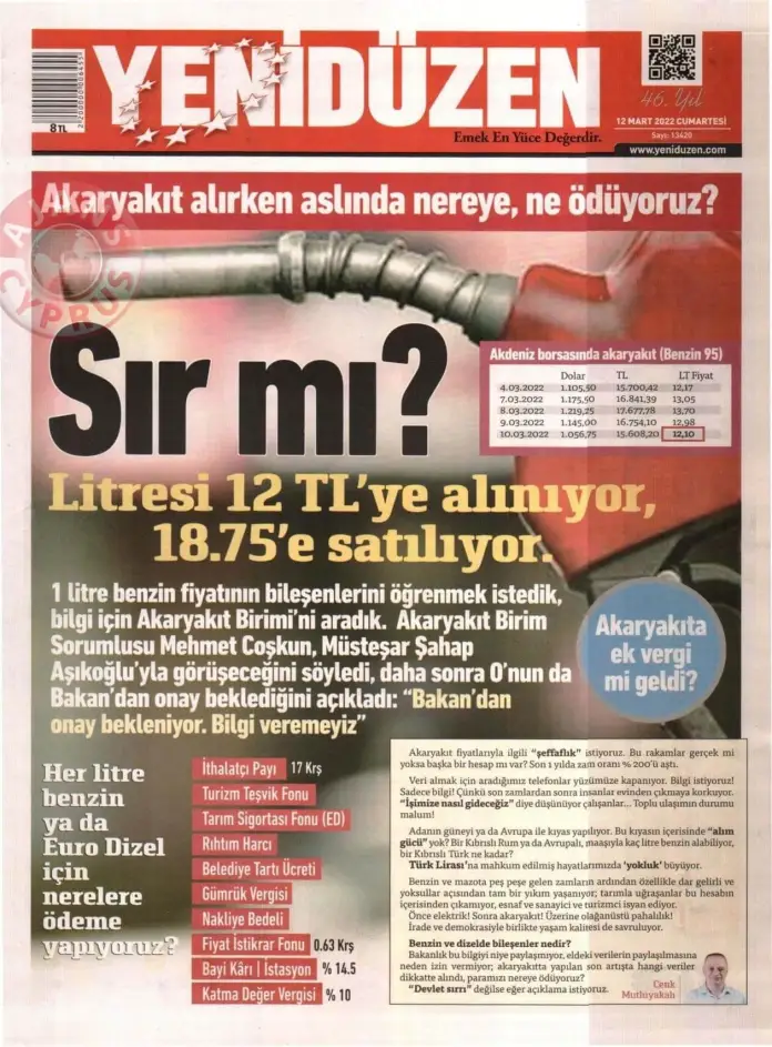 12 Mart 2022 Cumartesi Gazete Manşetleri 6