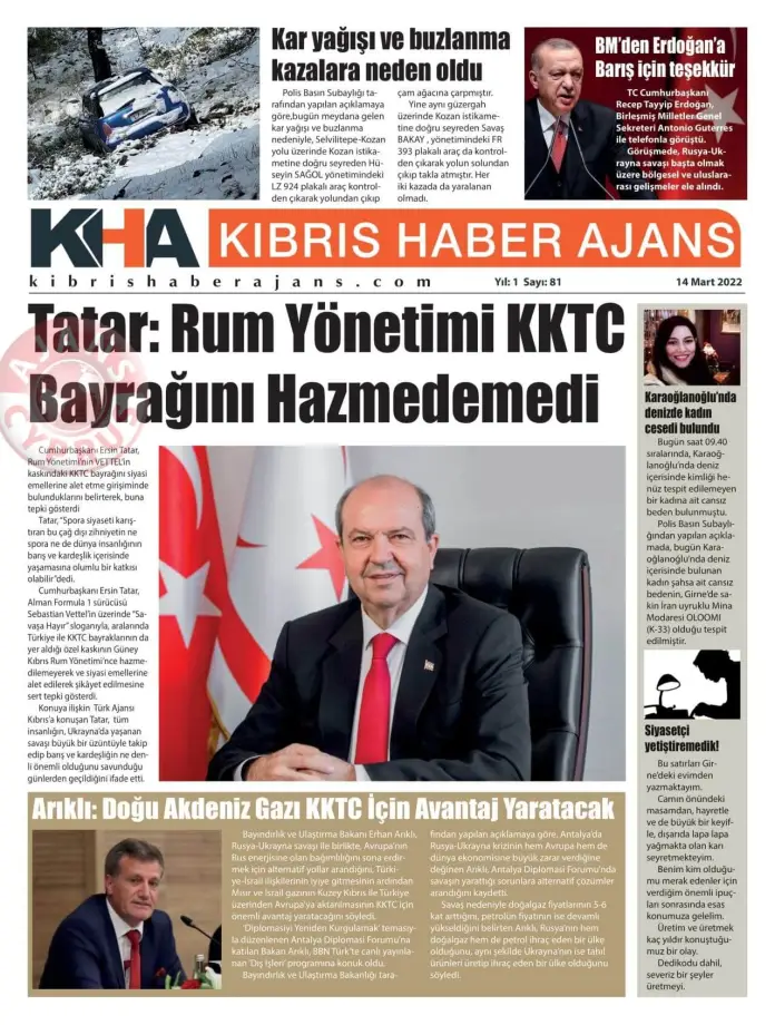 14 Mart 2022 Pazartesi Gazete Manşetleri 12