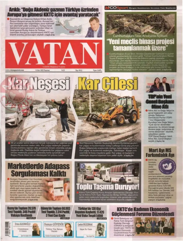 14 Mart 2022 Pazartesi Gazete Manşetleri 4