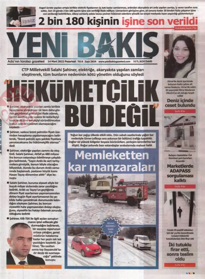 14 Mart 2022 Pazartesi Gazete Manşetleri 5