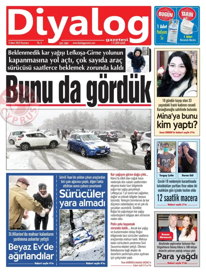 14 Mart 2022 Pazartesi Gazete Manşetleri 8