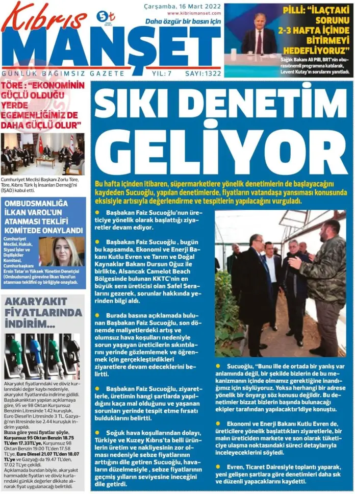 16 Mart 2022 Çarşamba Gazete Manşetleri 12