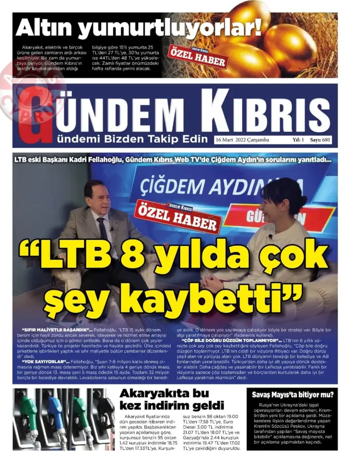 16 Mart 2022 Çarşamba Gazete Manşetleri 14