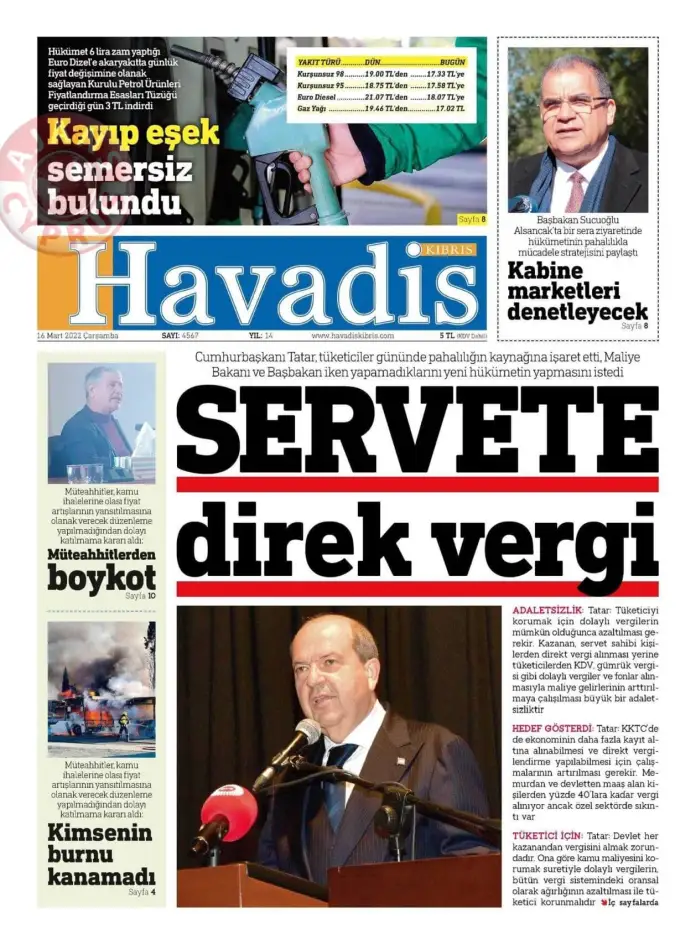 16 Mart 2022 Çarşamba Gazete Manşetleri 16