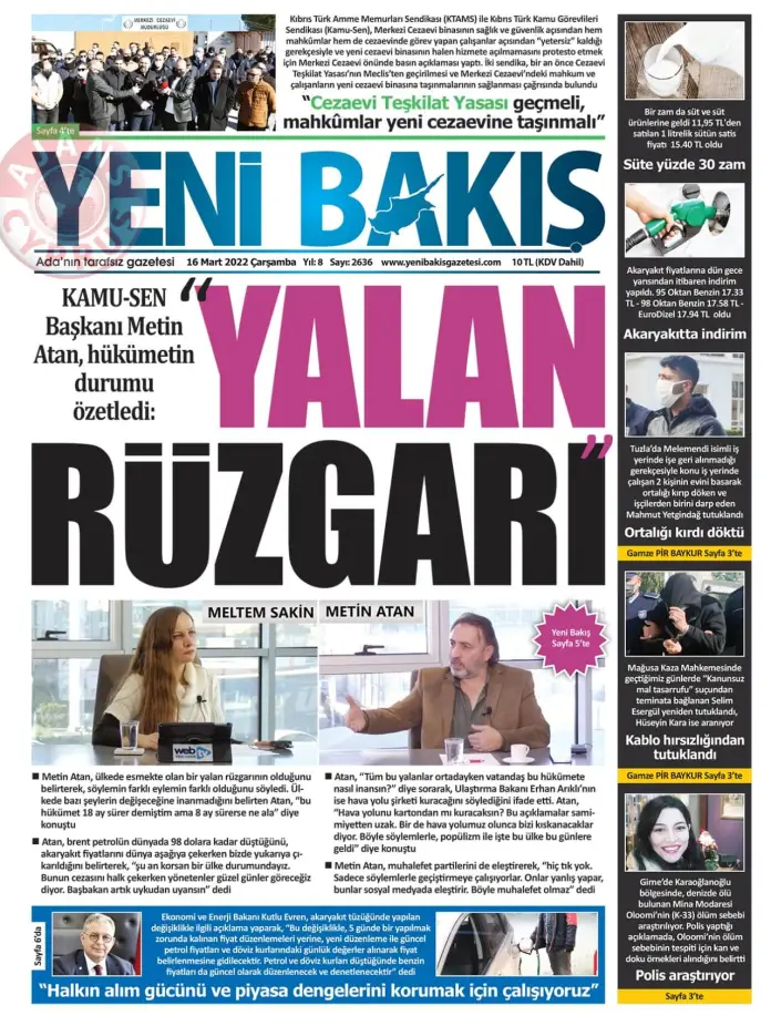 16 Mart 2022 Çarşamba Gazete Manşetleri 2