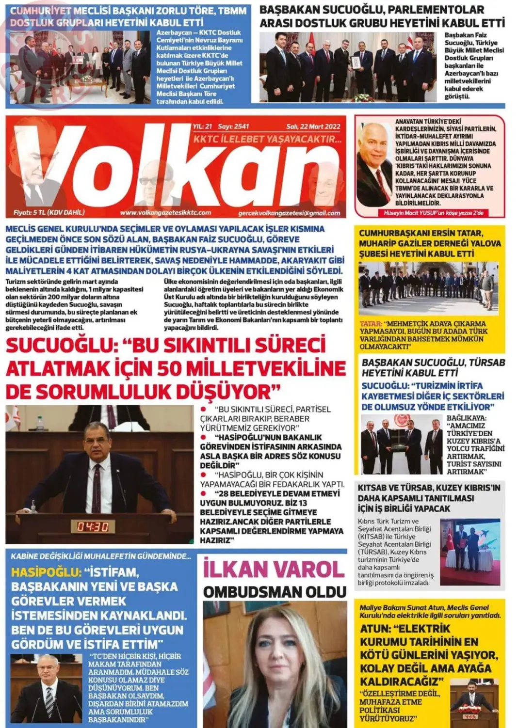 22 Mart 2022 Çarşamba Gazete Manşetleri 7