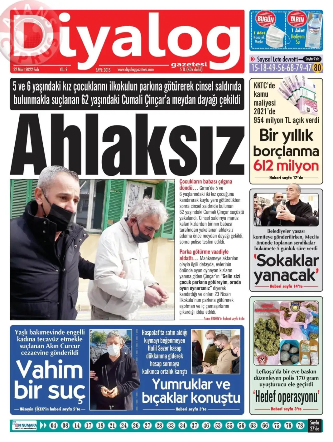 22 Mart 2022 Çarşamba Gazete Manşetleri 9