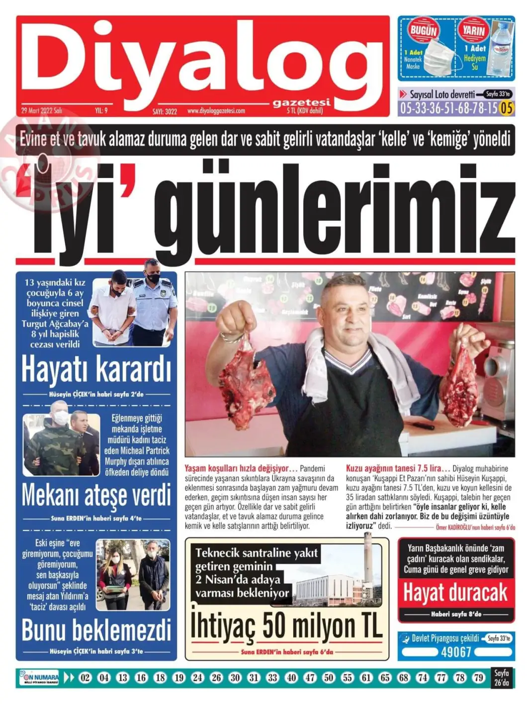 29 Mart 2022 Salı Gazete Manşetleri 8
