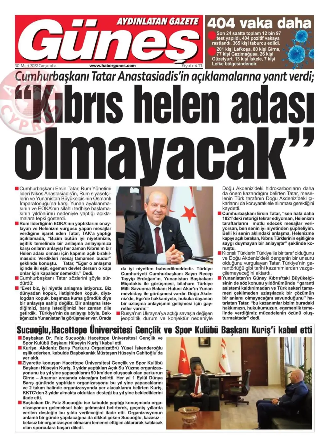 30 Mart 2022 Çarşamba Gazete Manşetleri 12