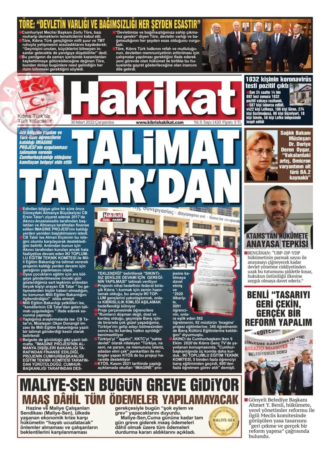 30 Mart 2022 Çarşamba Gazete Manşetleri 13