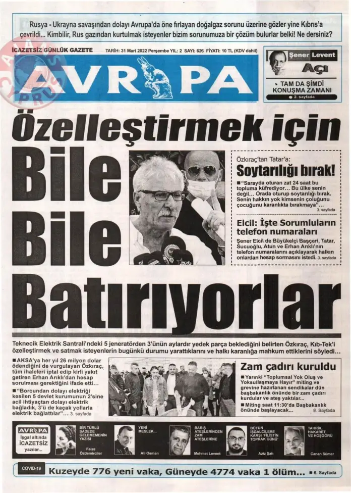 31 Mart 2022 Perşembe Gazete Manşetleri 9