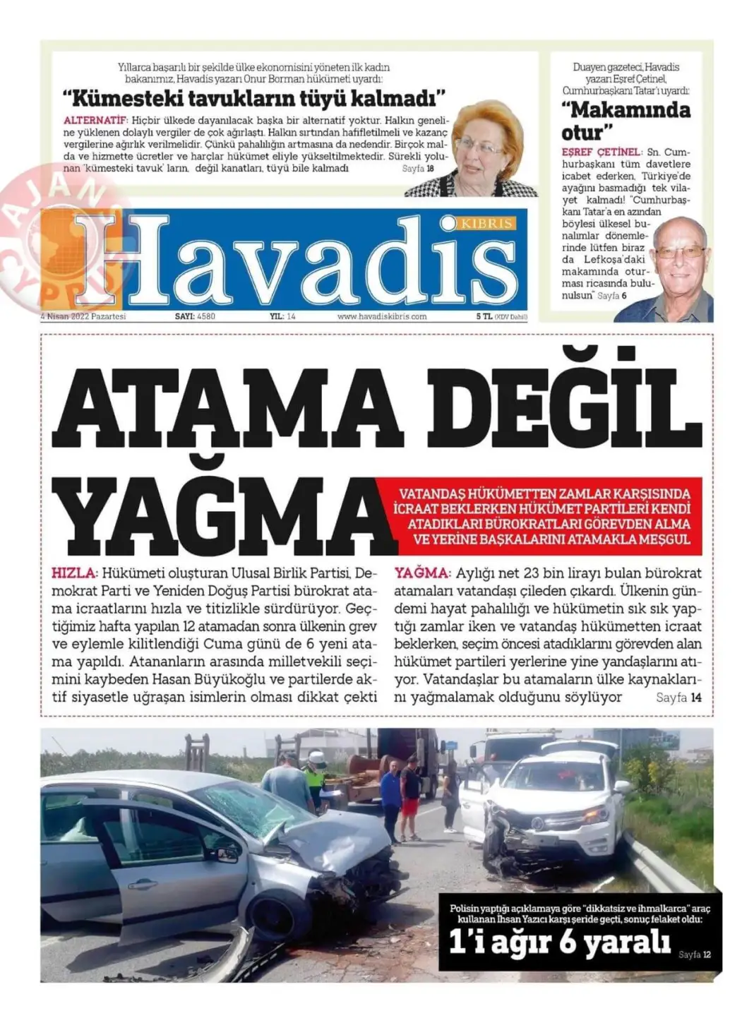 4 Nisan 2022 Pazartesi Gazete Manşetleri 16