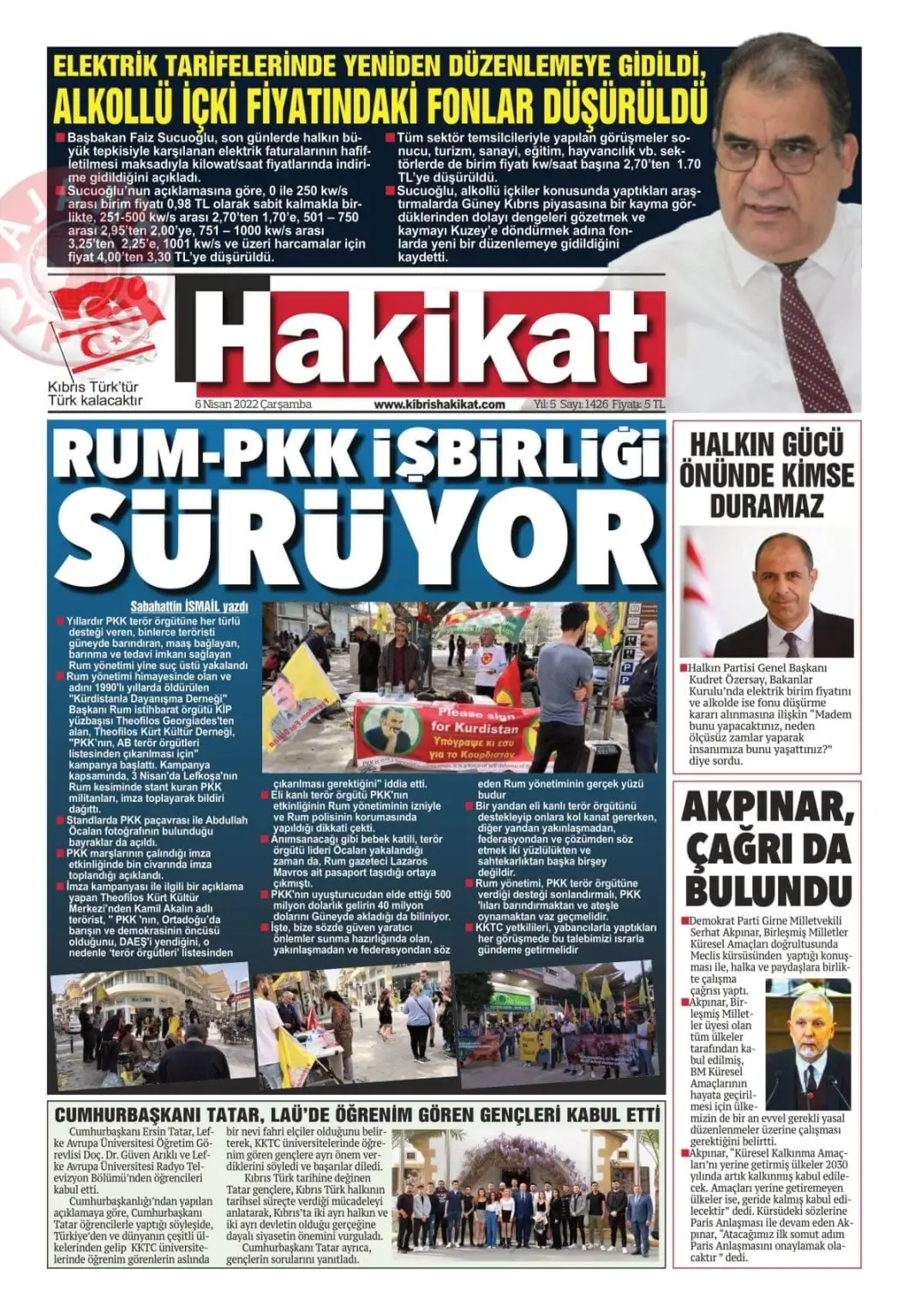 6 Nisan 2022 Çarşamba Gazete Manşetleri 16