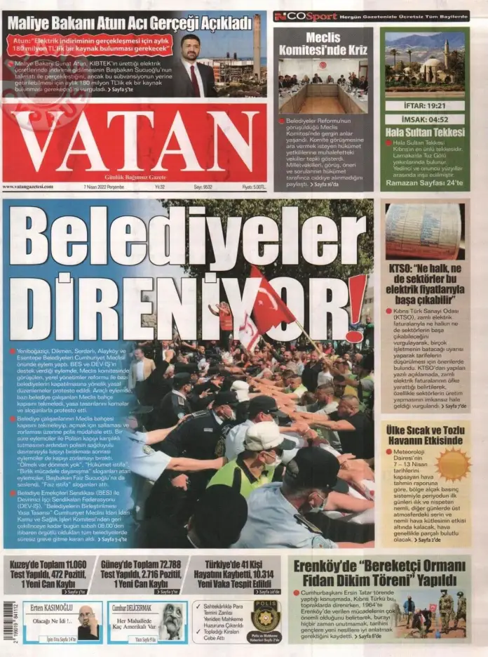 7 Nisan 2022 Perşembe Gazete Manşetleri 5