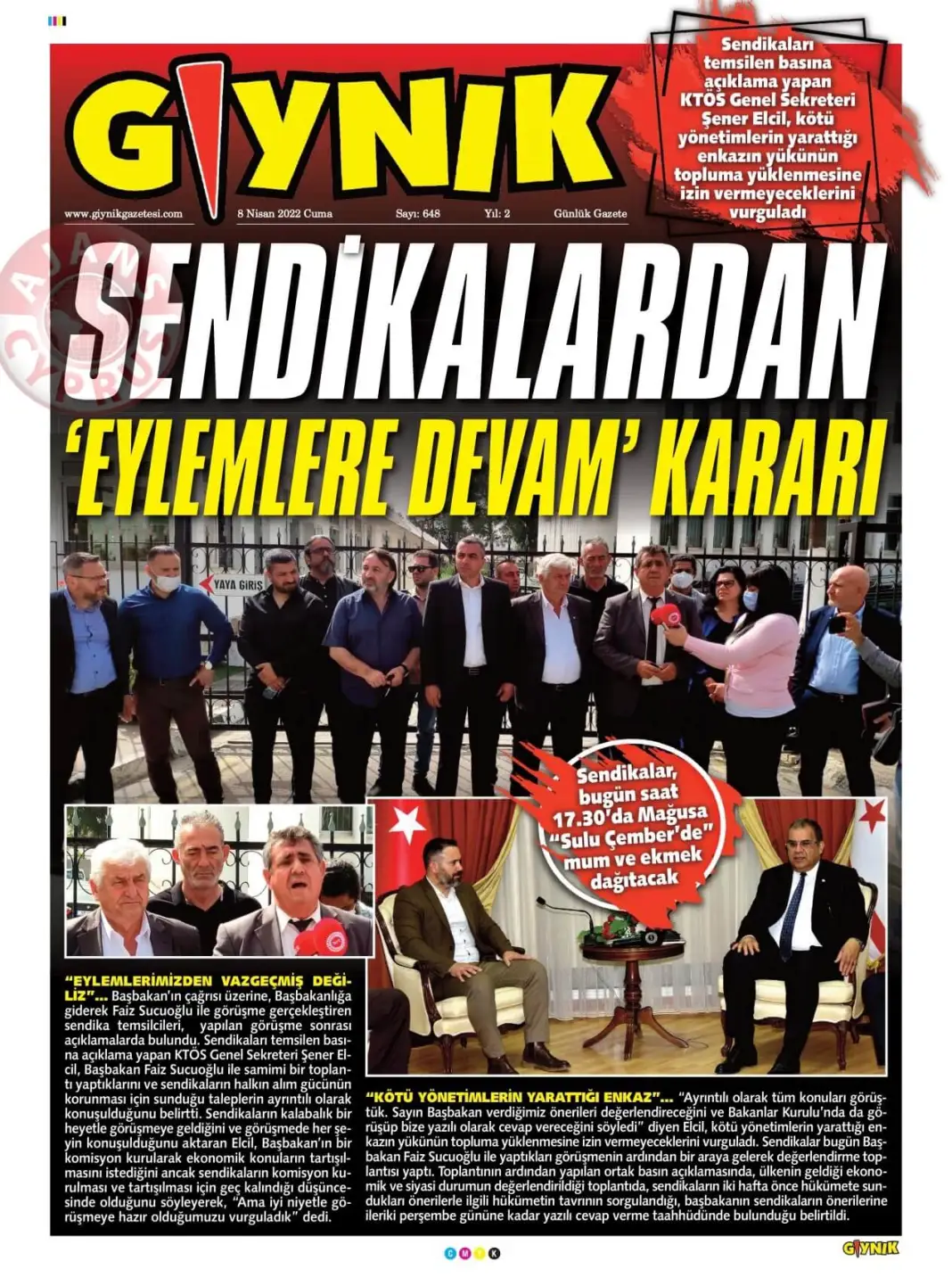8 Nisan 2022 Cuma Gazete Manşetleri 11