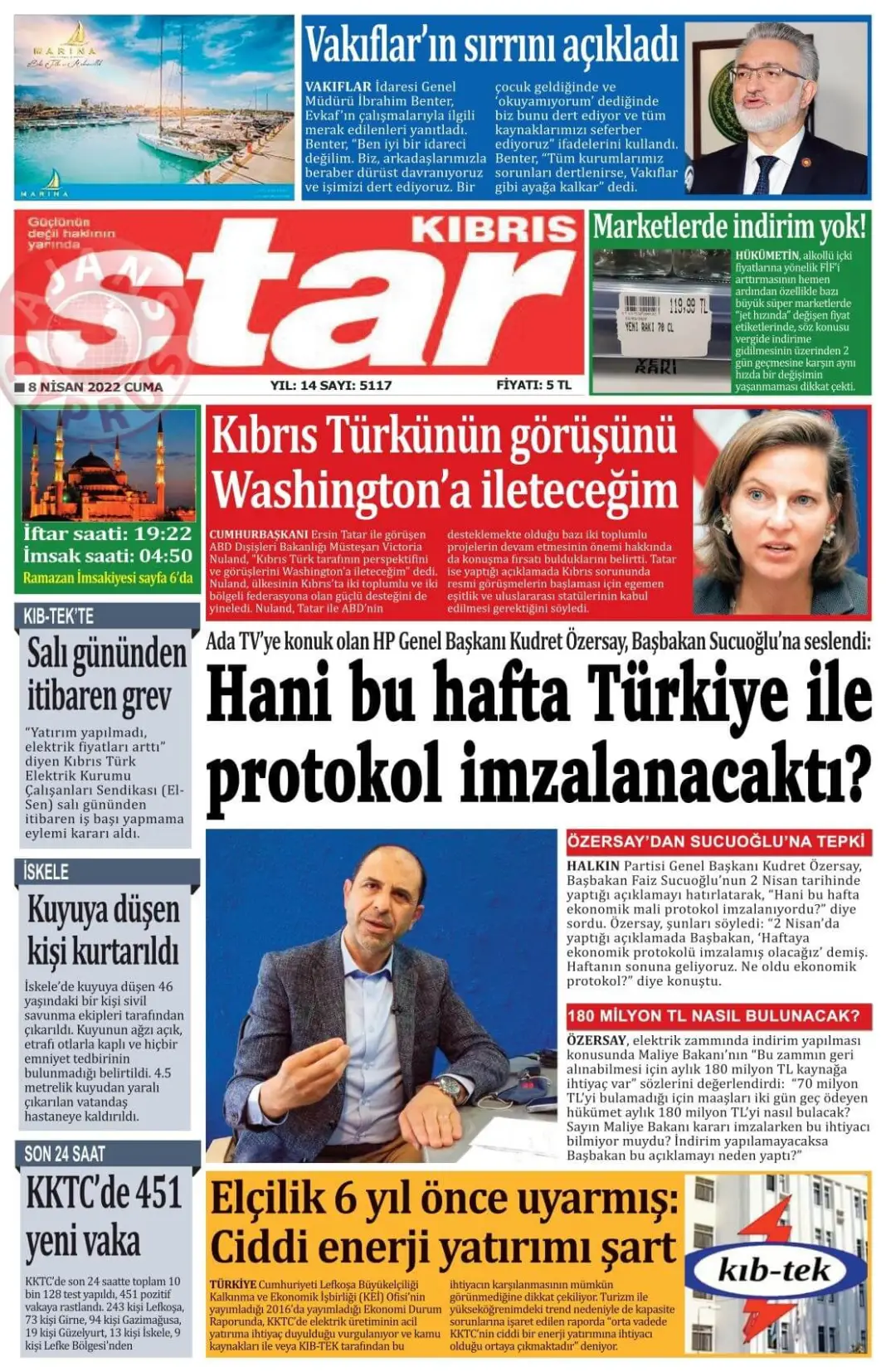 8 Nisan 2022 Cuma Gazete Manşetleri 4