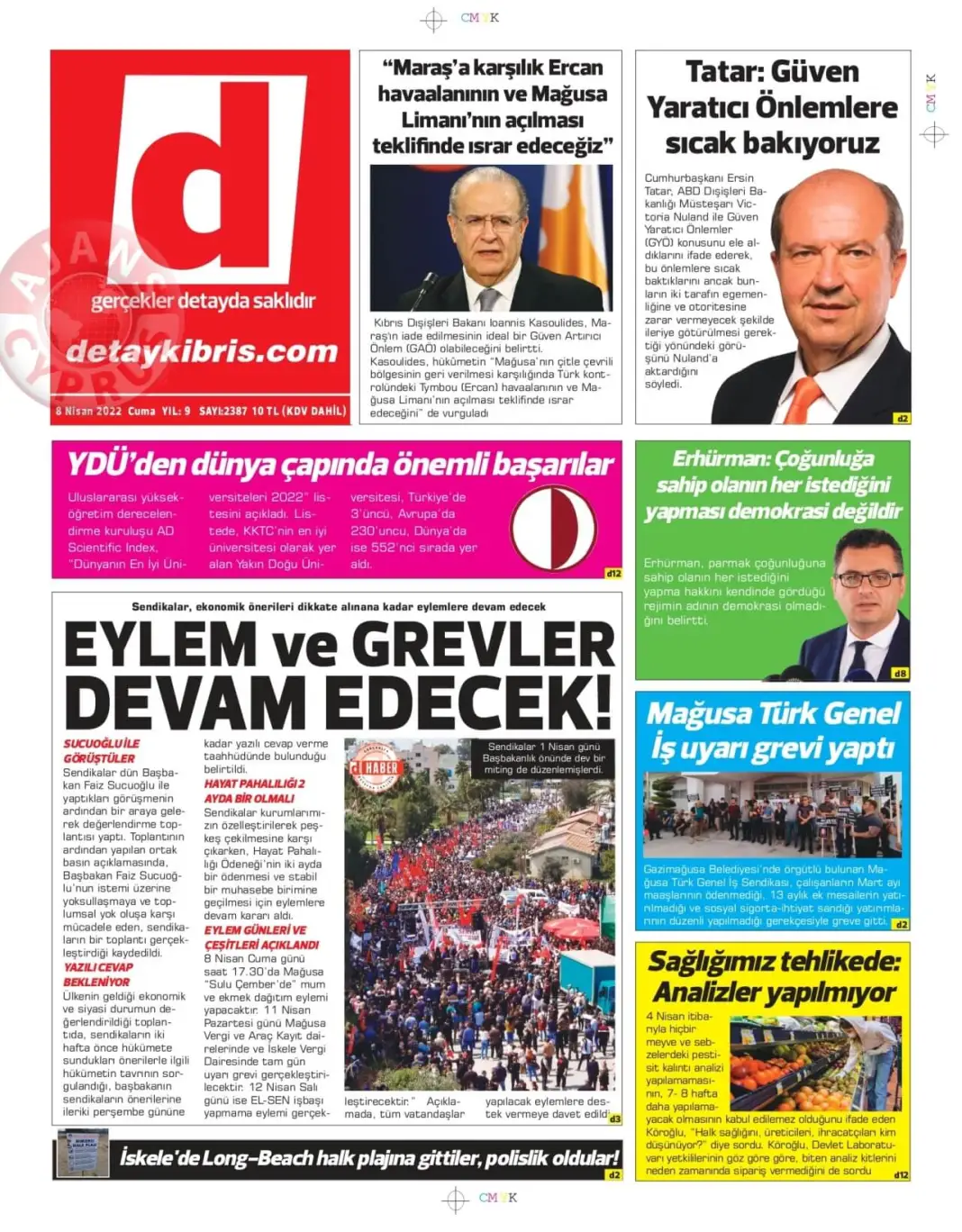 8 Nisan 2022 Cuma Gazete Manşetleri 8