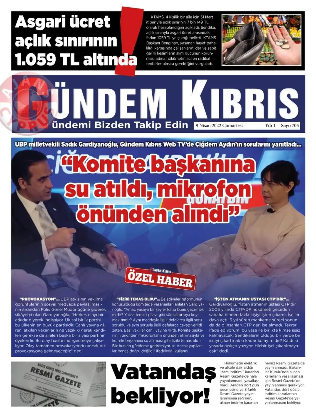 9 Nisan 2022 Cumartesi Gazete Manşetleri 3