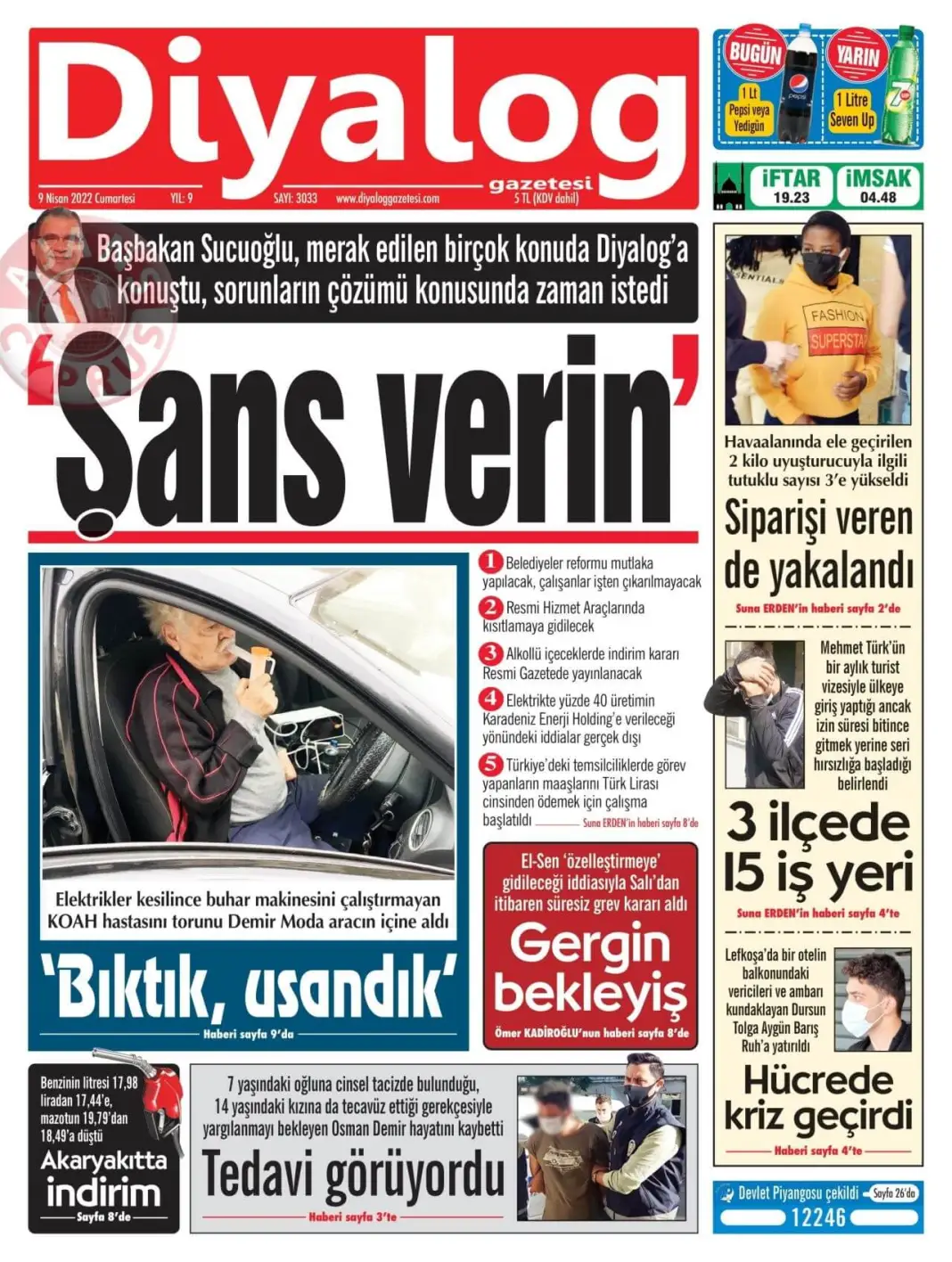 9 Nisan 2022 Cumartesi Gazete Manşetleri 5