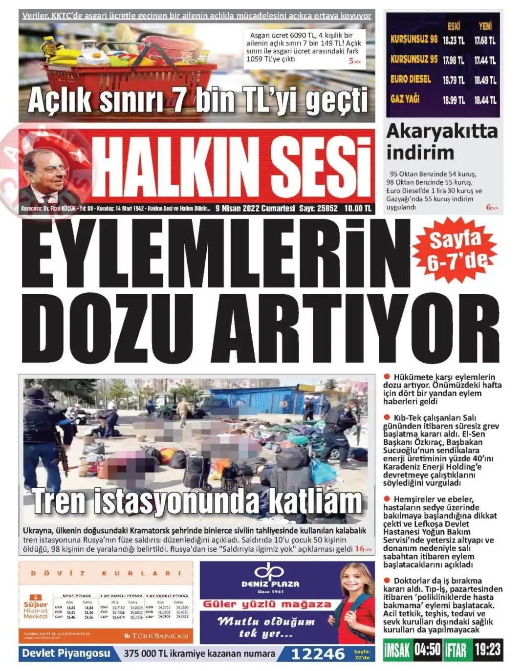 9 Nisan 2022 Cumartesi Gazete Manşetleri 9