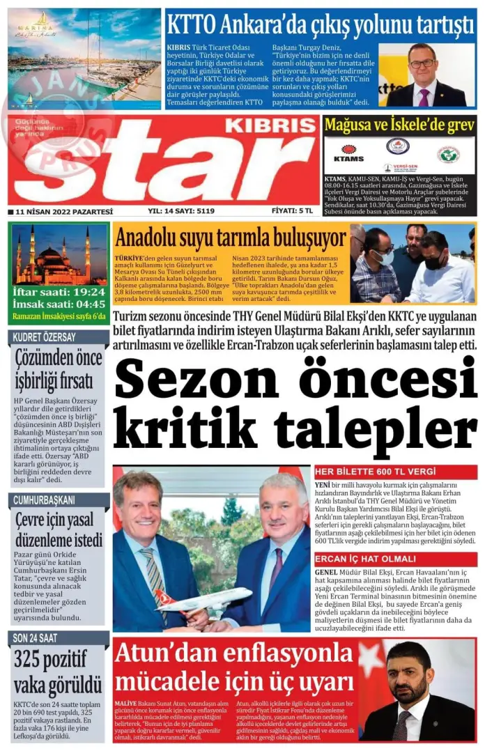 11 Nisan 2022 Pazartesi Gazete Manşetleri 4