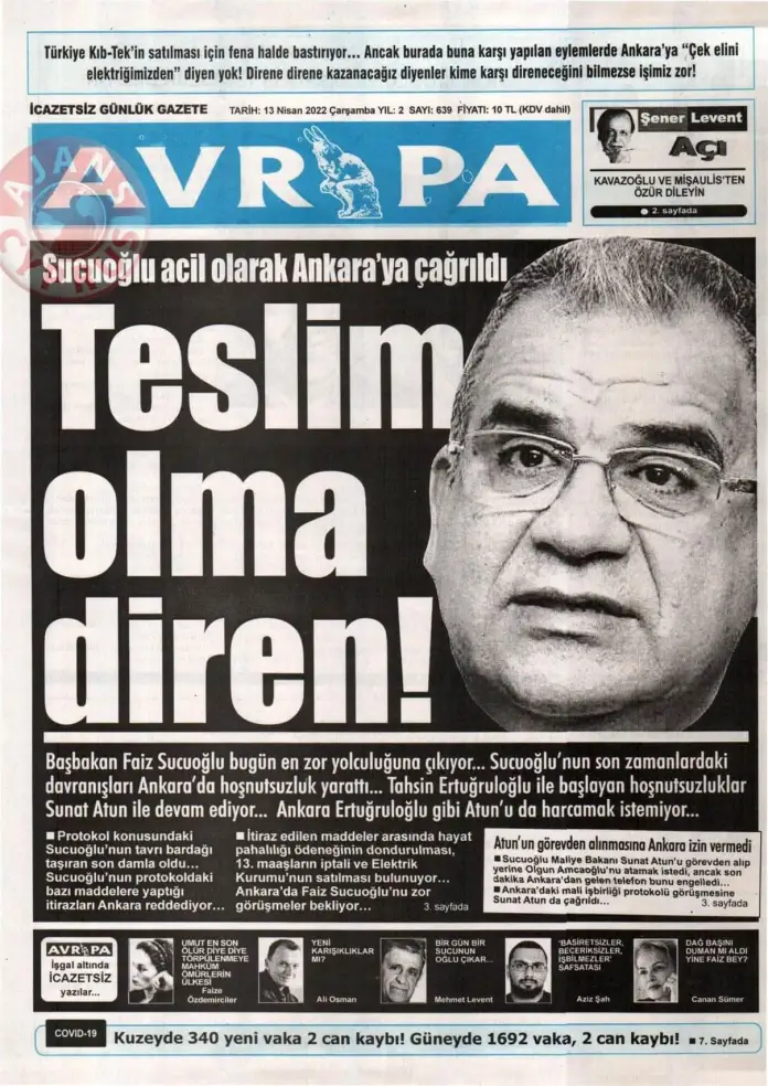 13 Nisan 2022 Çarşamba Gazete Manşetleri 9