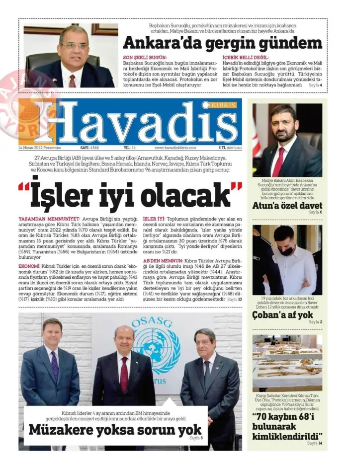 14 Nisan 2022 Perşembe Gazete Manşetleri 7