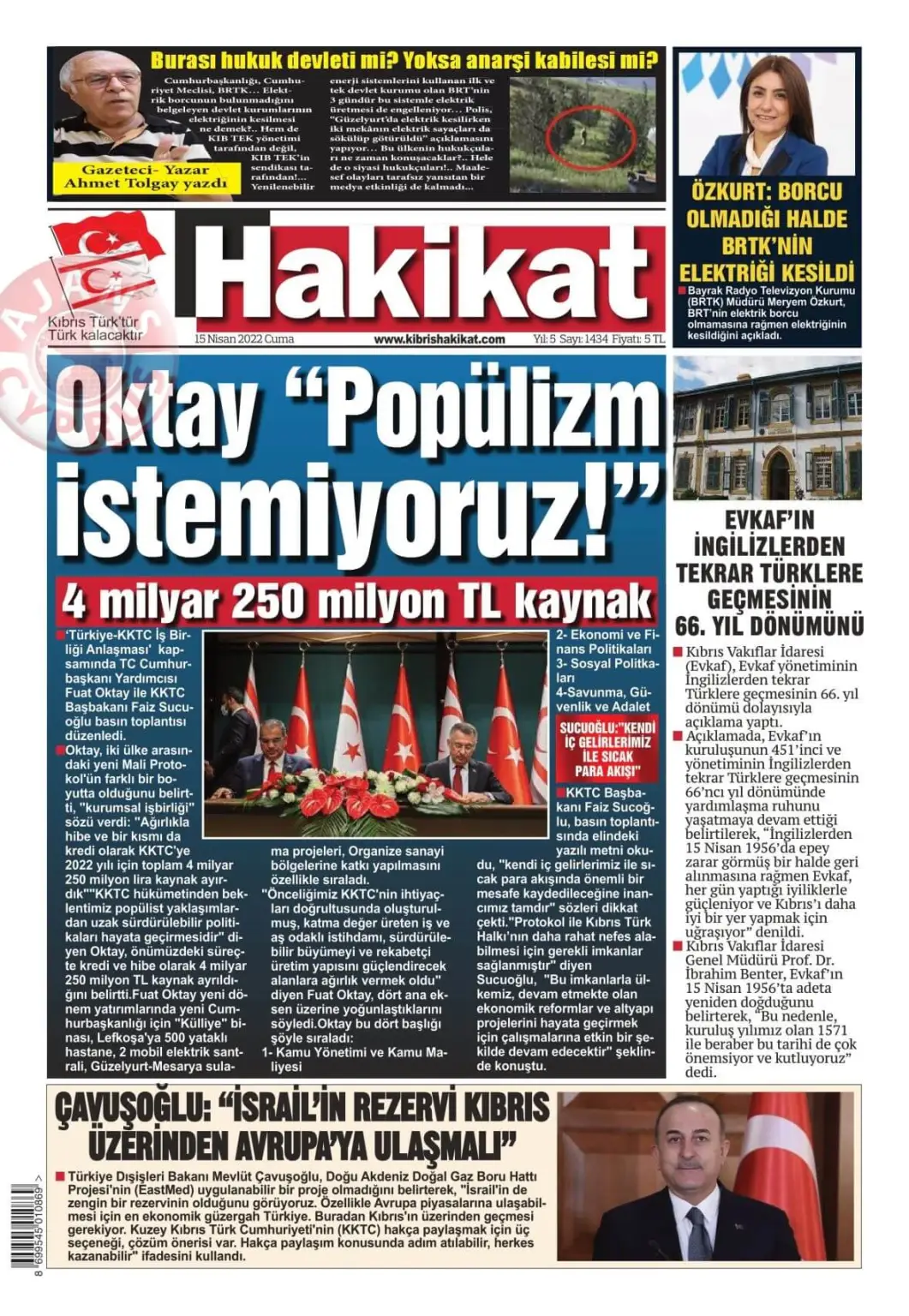 15 Nisan 2022 Cuma Gazete Manşetleri 16