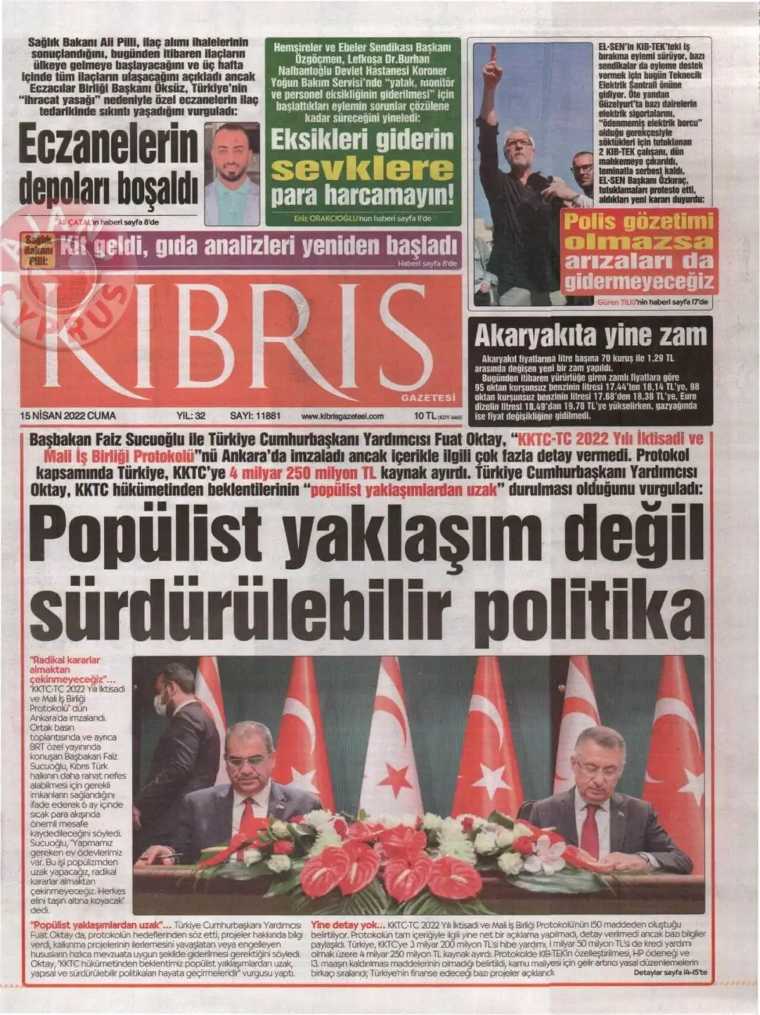 15 Nisan 2022 Cuma Gazete Manşetleri 4