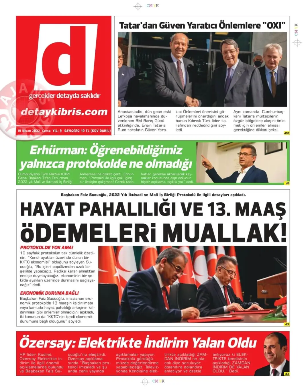 15 Nisan 2022 Cuma Gazete Manşetleri 8