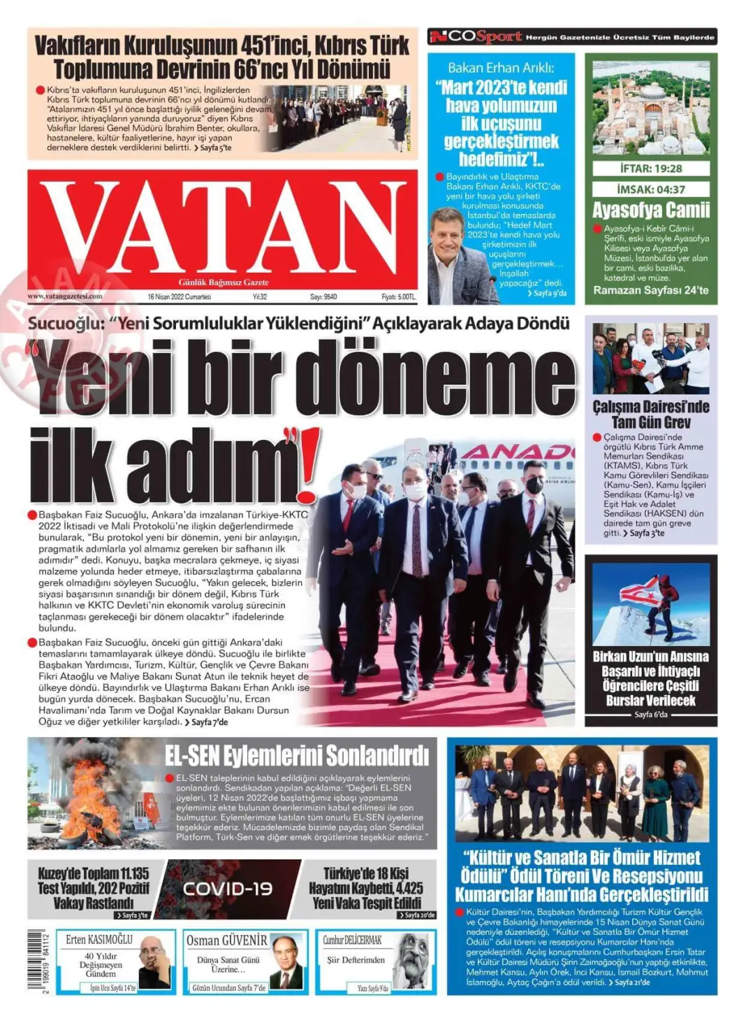 16 Nisan 2022 Cumartesi Gazete Manşetleri 8