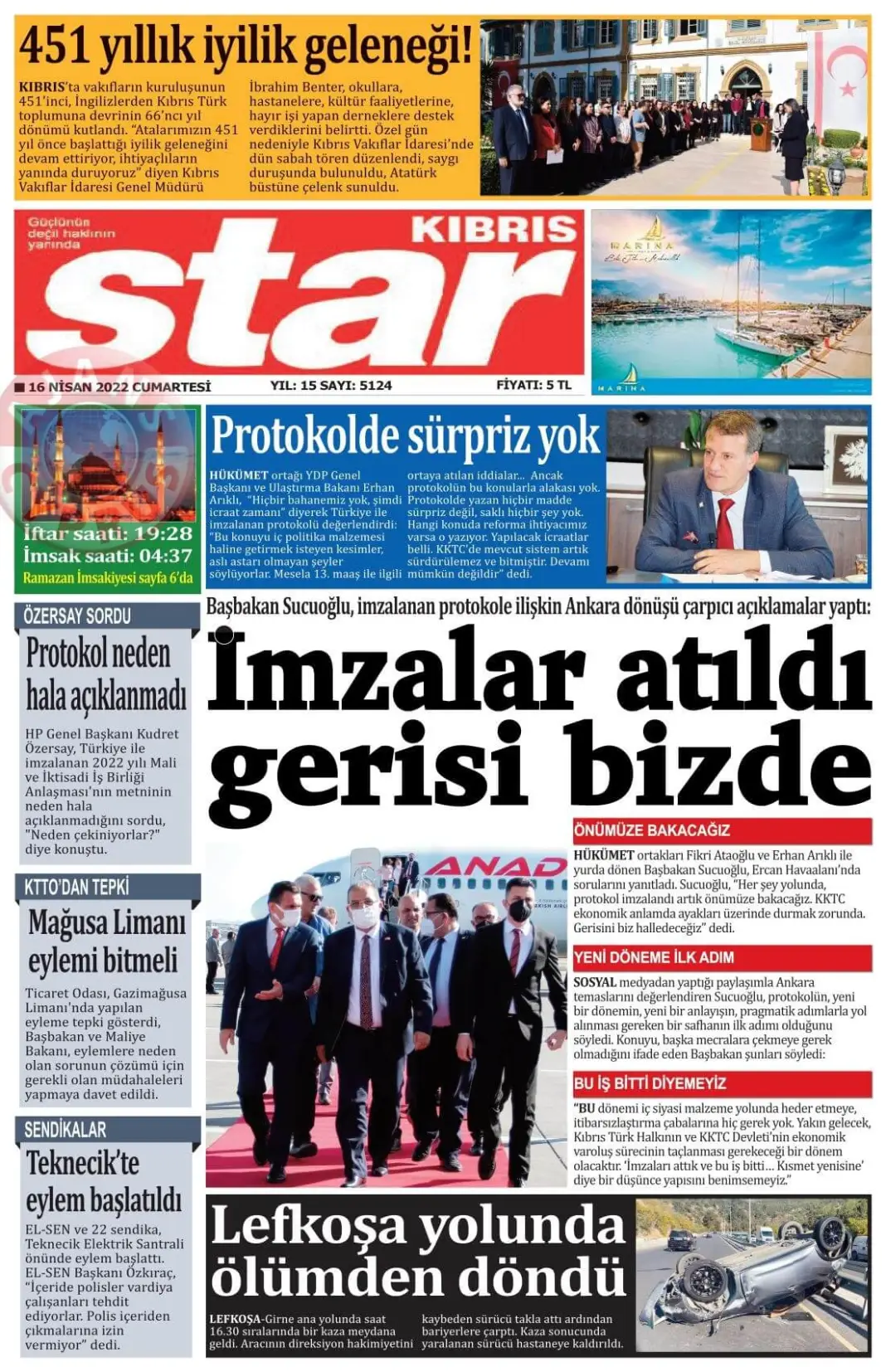 16 Nisan 2022 Cumartesi Gazete Manşetleri 9