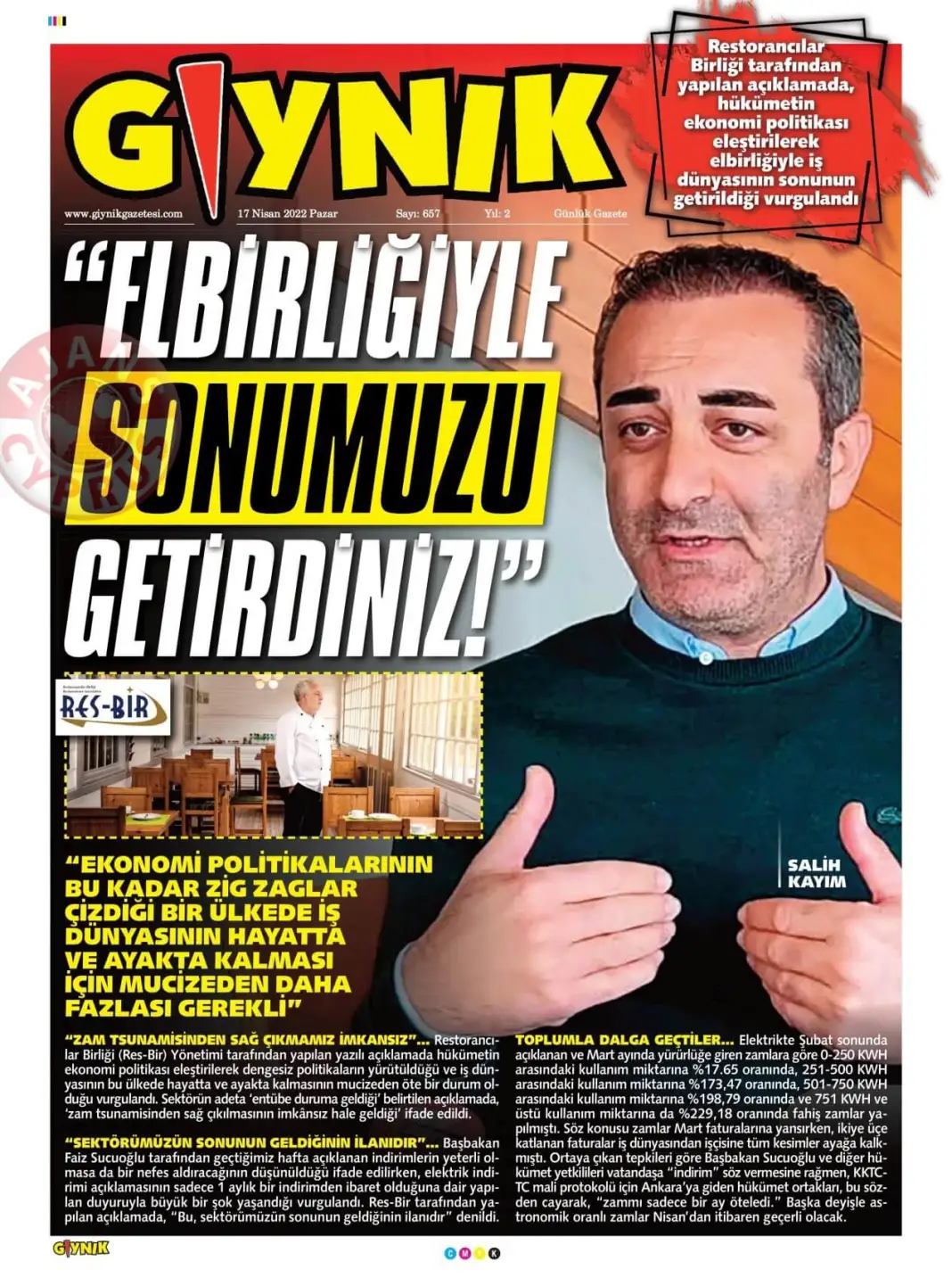 17 Nisan 2022 Pazar Gazete Manşetleri 3
