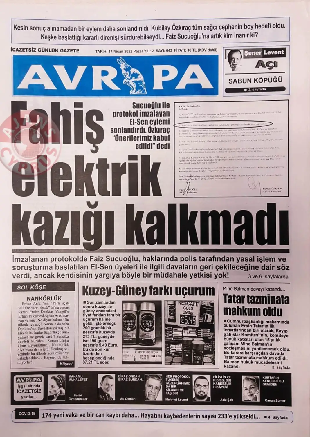 17 Nisan 2022 Pazar Gazete Manşetleri 4