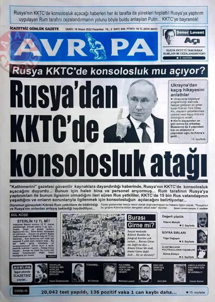 18 Nisan 2022 Pazartesi Gazete Manşetleri 11