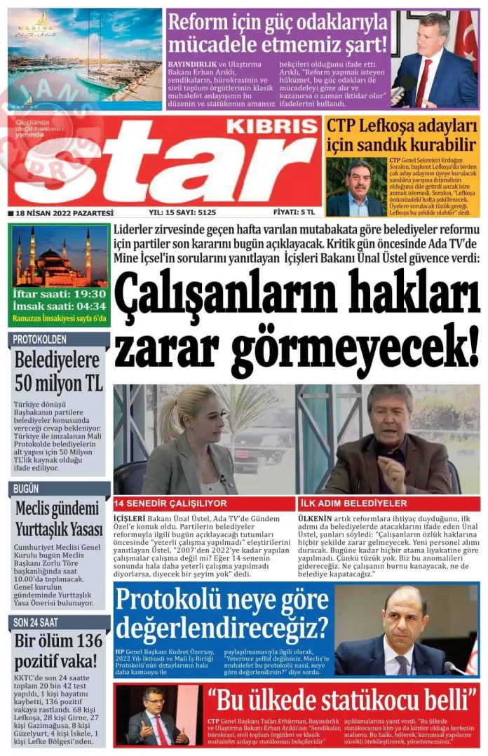 18 Nisan 2022 Pazartesi Gazete Manşetleri 4