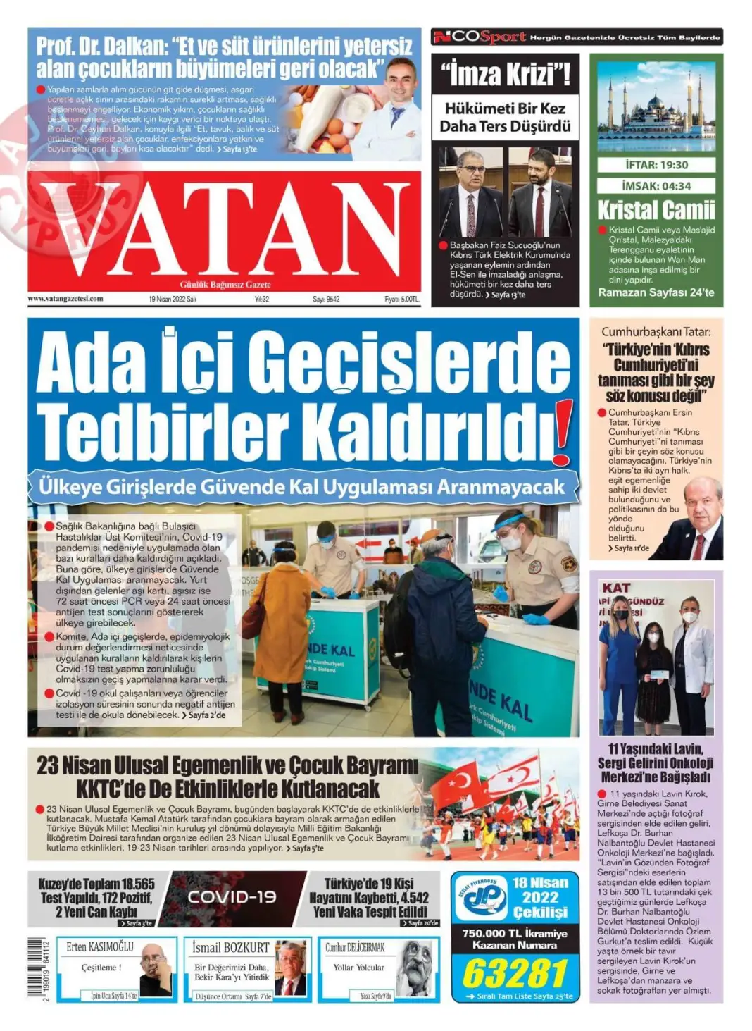 19 Nisan 2022 Salı Gazete Manşetleri 5