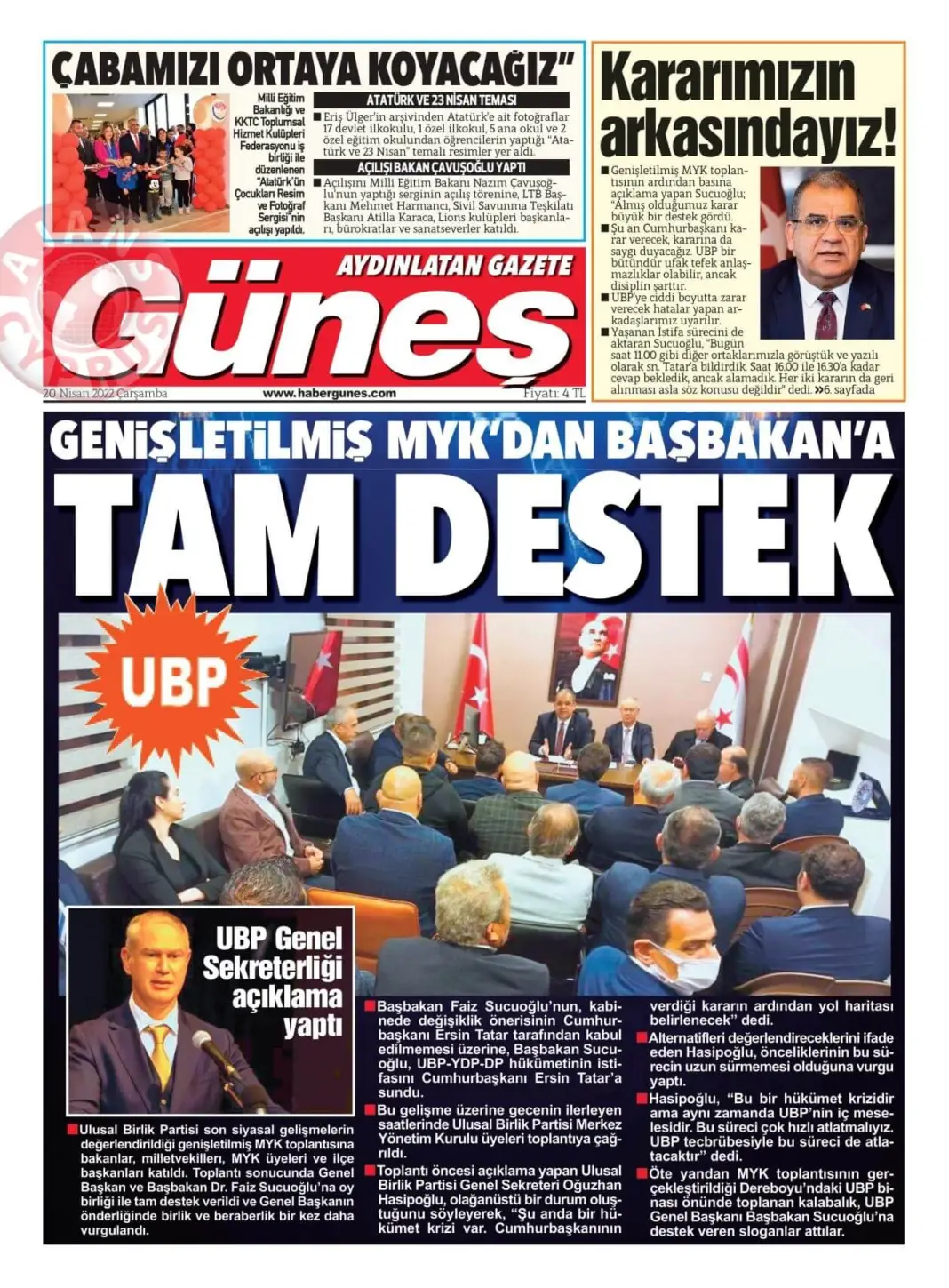 20 Nisan 2022 Çarşamba Gazete Manşetleri 14