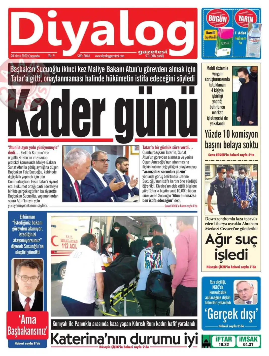 20 Nisan 2022 Çarşamba Gazete Manşetleri 8