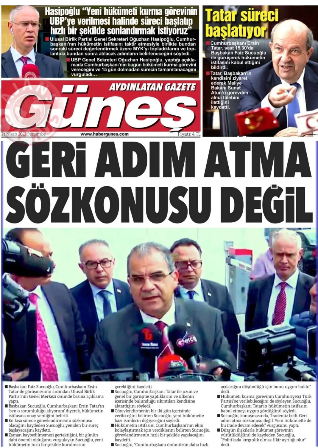 21 Nisan 2022 Perşembe Gazete Manşetleri 15