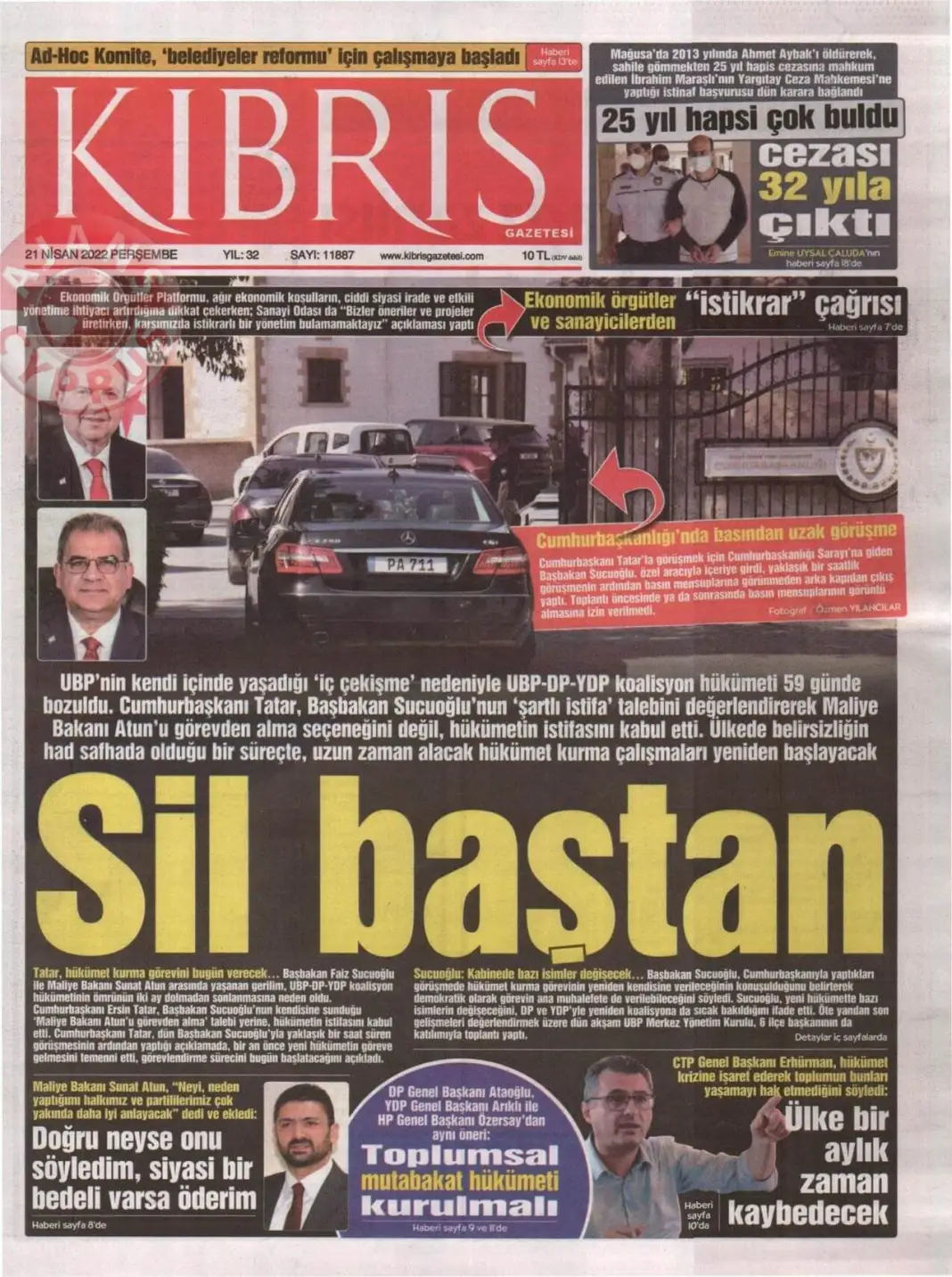 21 Nisan 2022 Perşembe Gazete Manşetleri 3