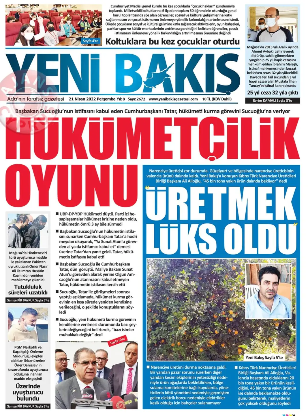 21 Nisan 2022 Perşembe Gazete Manşetleri 6