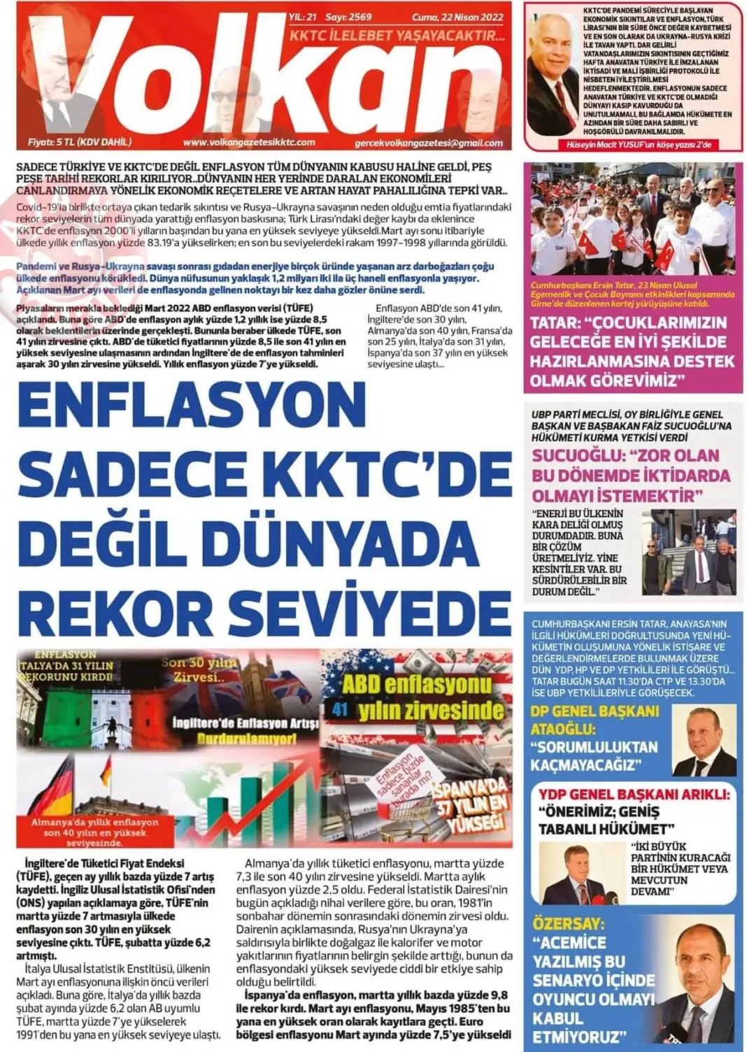22 Nisan 2022 Cuma Gazete Manşetleri 15