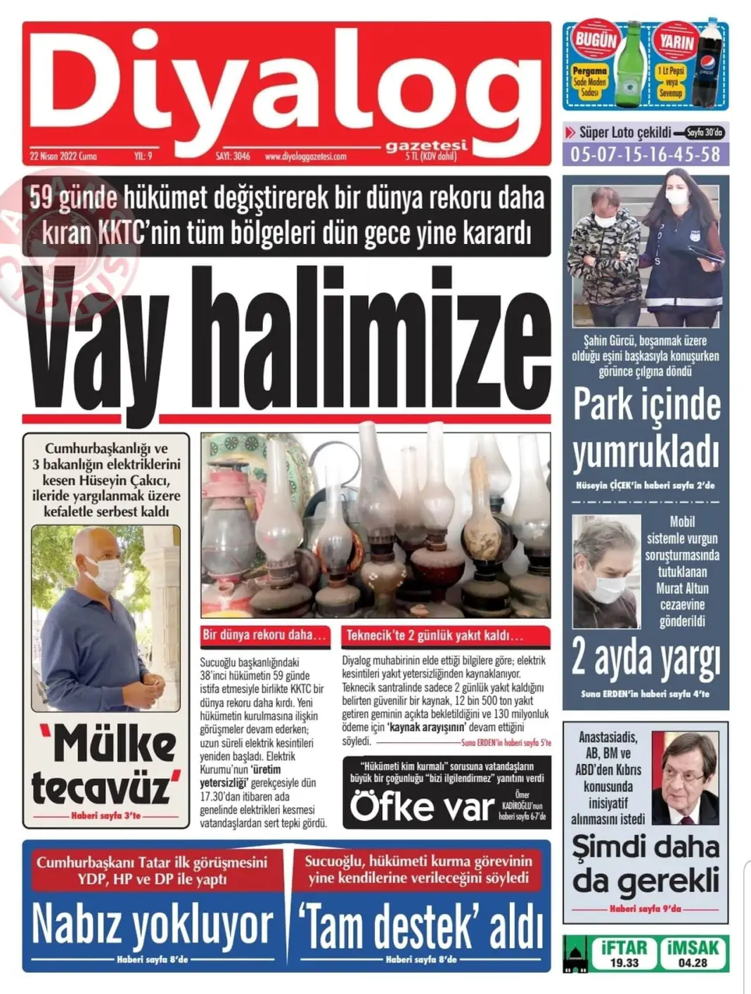 22 Nisan 2022 Cuma Gazete Manşetleri 9