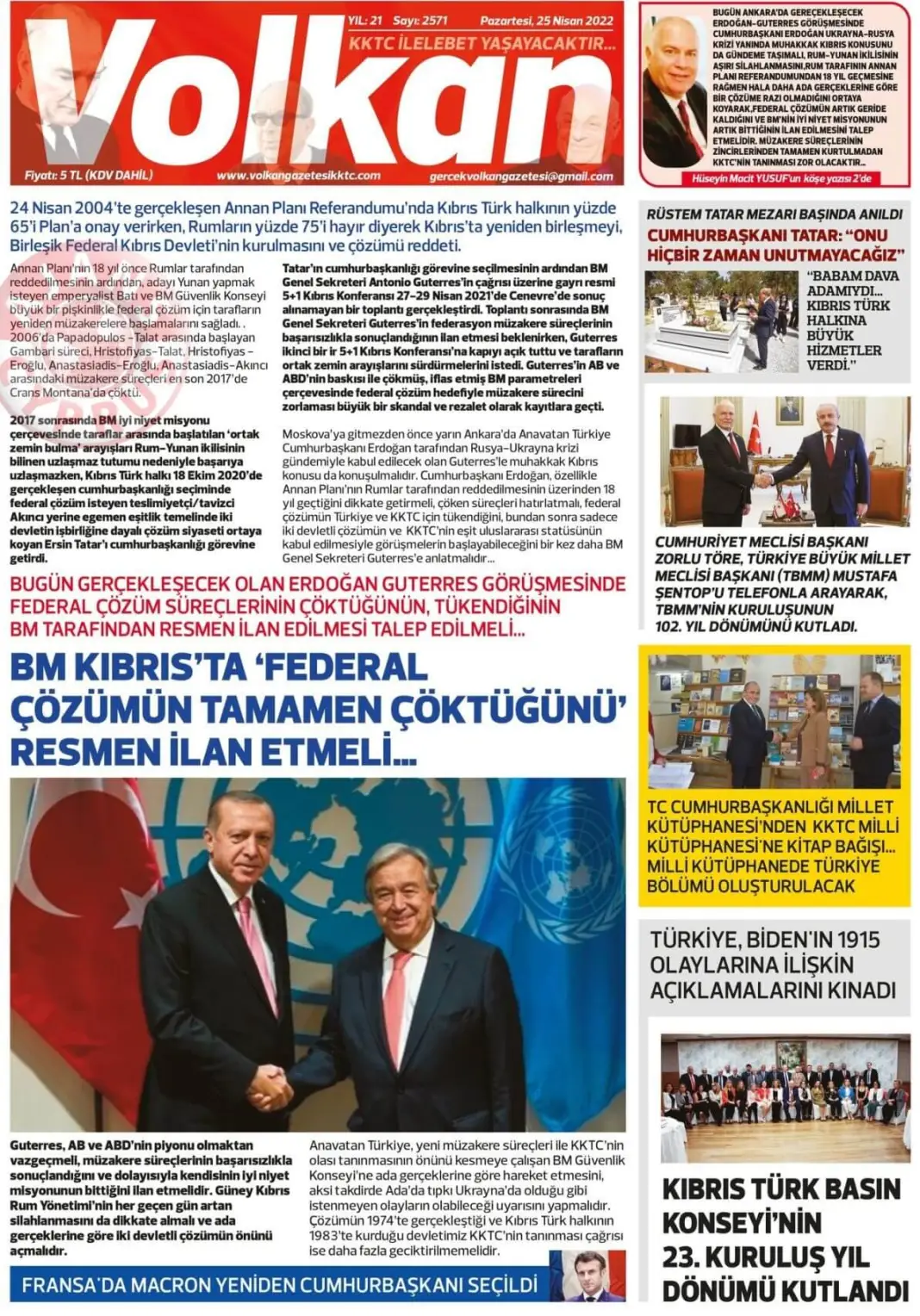 25 Nisan 2022 Pazartesi Gazete Manşetleri 15
