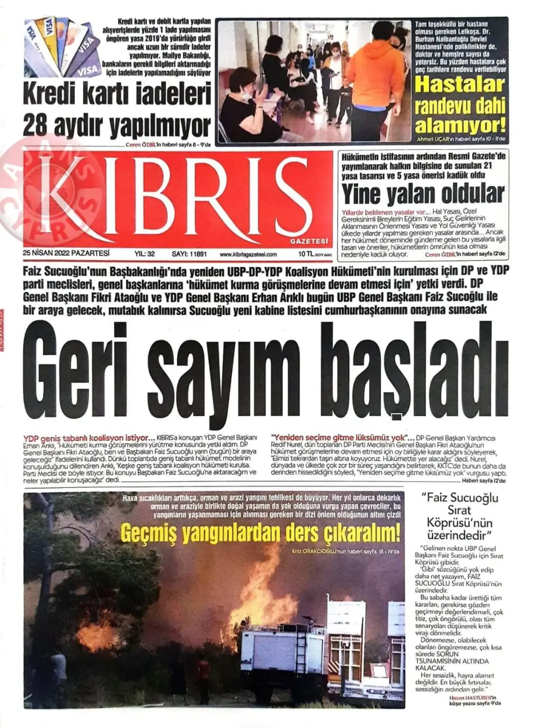 25 Nisan 2022 Pazartesi Gazete Manşetleri 4