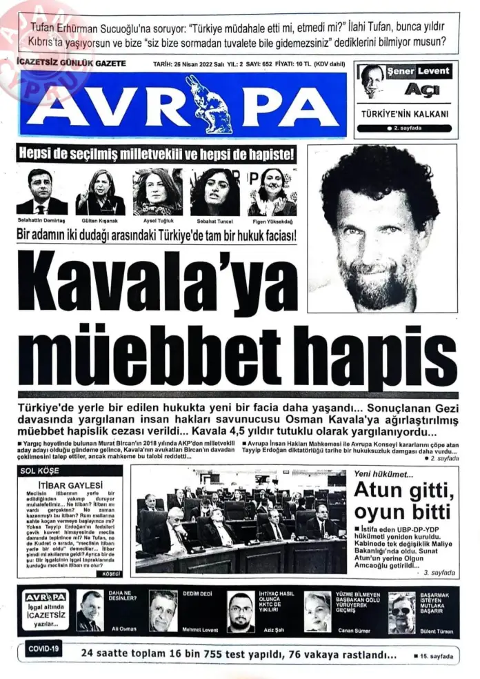 26 Nisan 2022 Salı Gazete Manşetleri 12