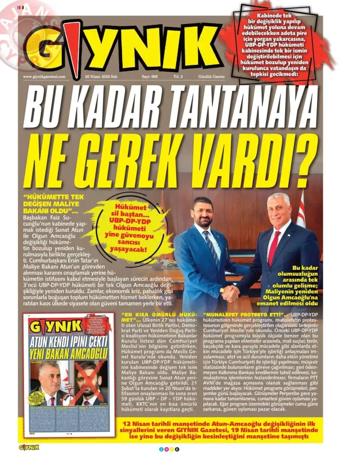 26 Nisan 2022 Salı Gazete Manşetleri 13