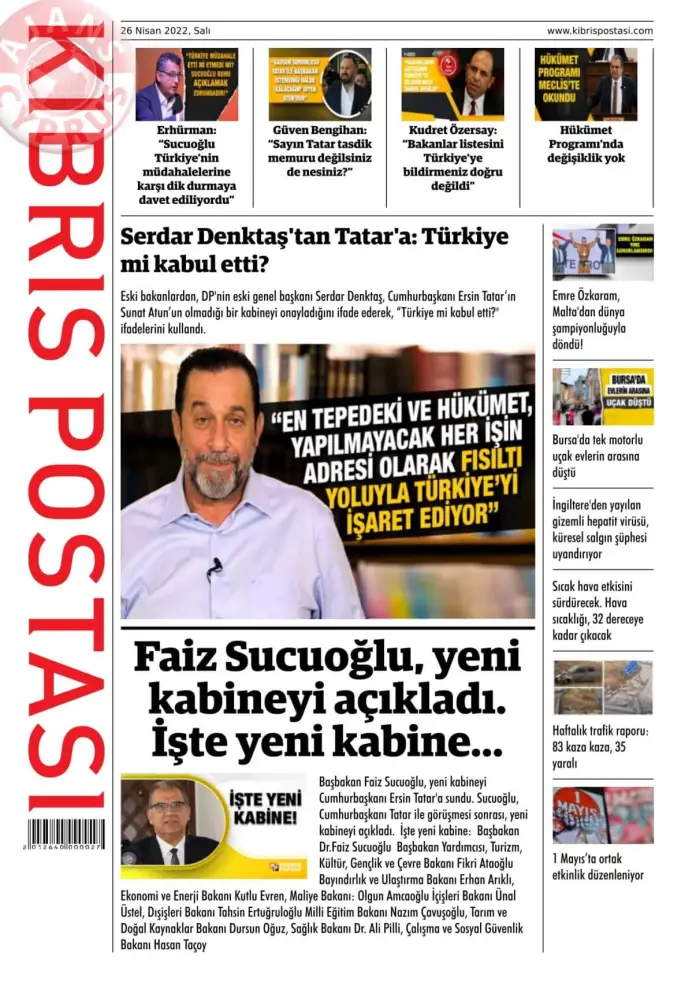 26 Nisan 2022 Salı Gazete Manşetleri 15