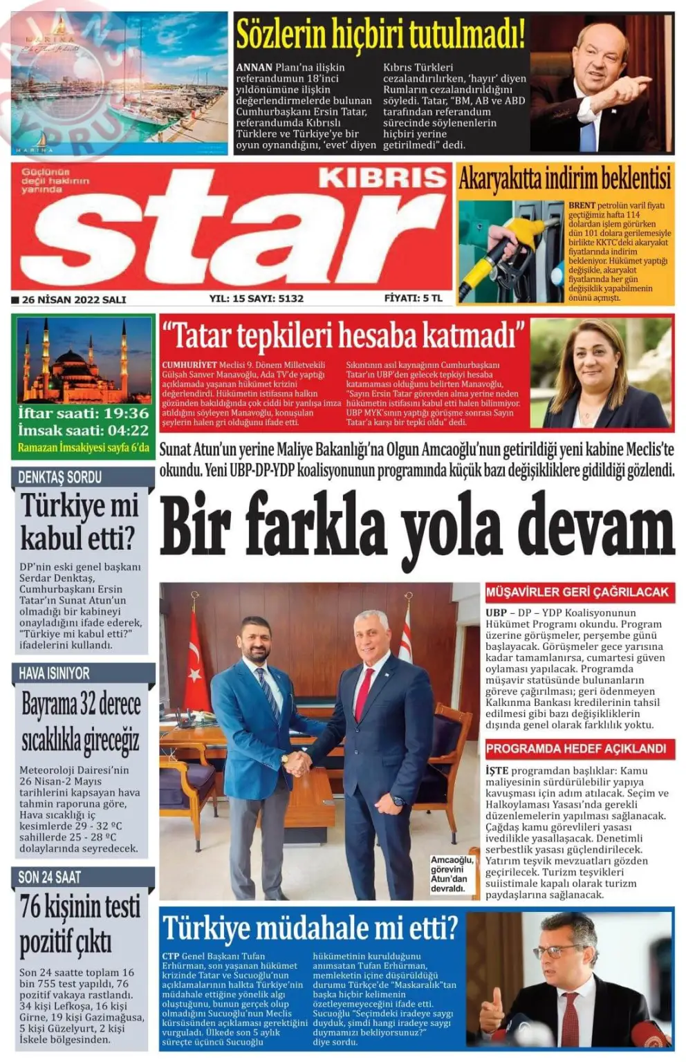 26 Nisan 2022 Salı Gazete Manşetleri 5